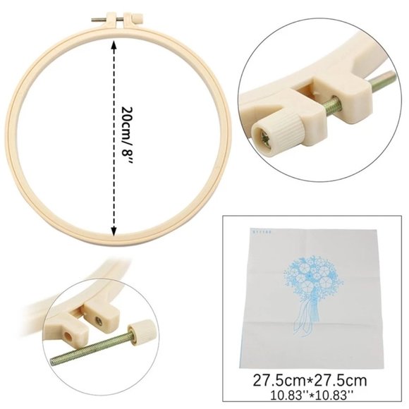 NEW Orange Yellow Flowers Bouquet Embroidery Kit w/Hoop Beginner DIY Crafts - Picture 3 of 5